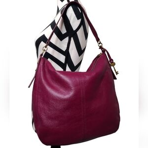 Fossil Women's Scarlet Leather Boho Hand Bag